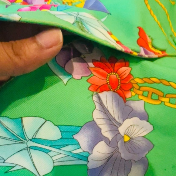 INSANE Leonard Paris vintage bamboo green short-sleeved skirt suit size 6 - Picture 4 of 7